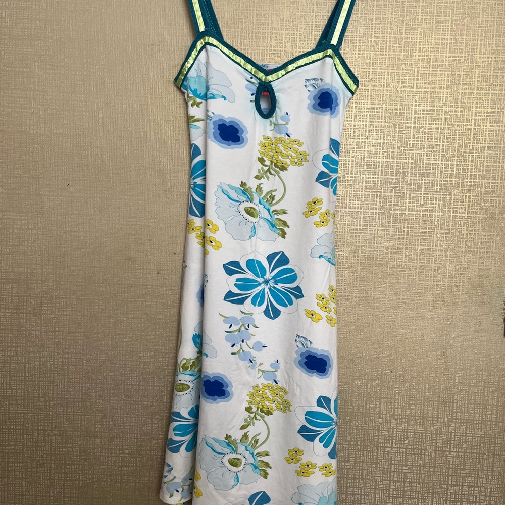 Charlotte Tarantola Floral Mini Dress - Blue, Yellow, Green